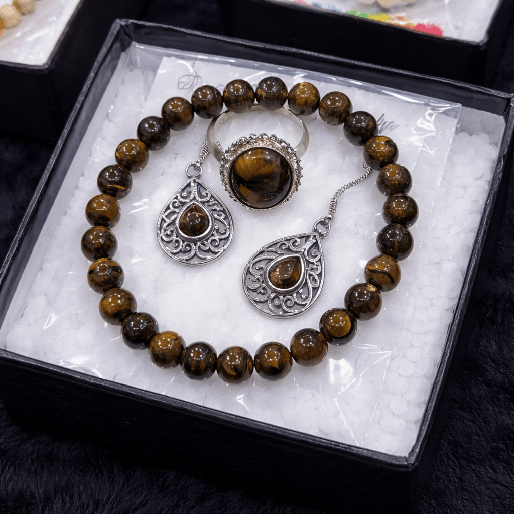 Tiger Eye Healing Crystal Jewelry Set - GOOD HABITSS
