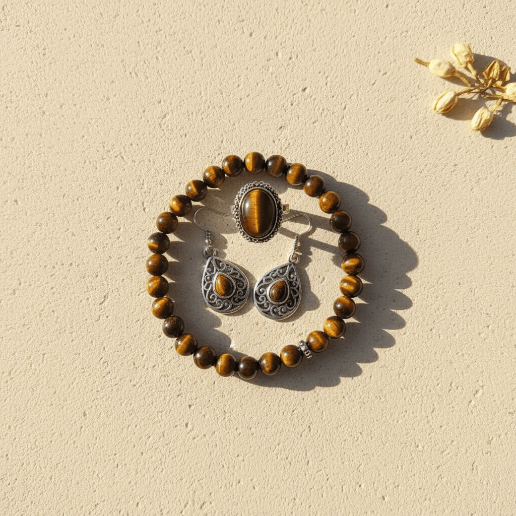 Tiger Eye Healing Crystal Jewelry Set - GOOD HABITSS
