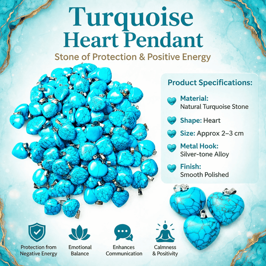 Turquoise Heart Pendant - GOOD HABITSS
